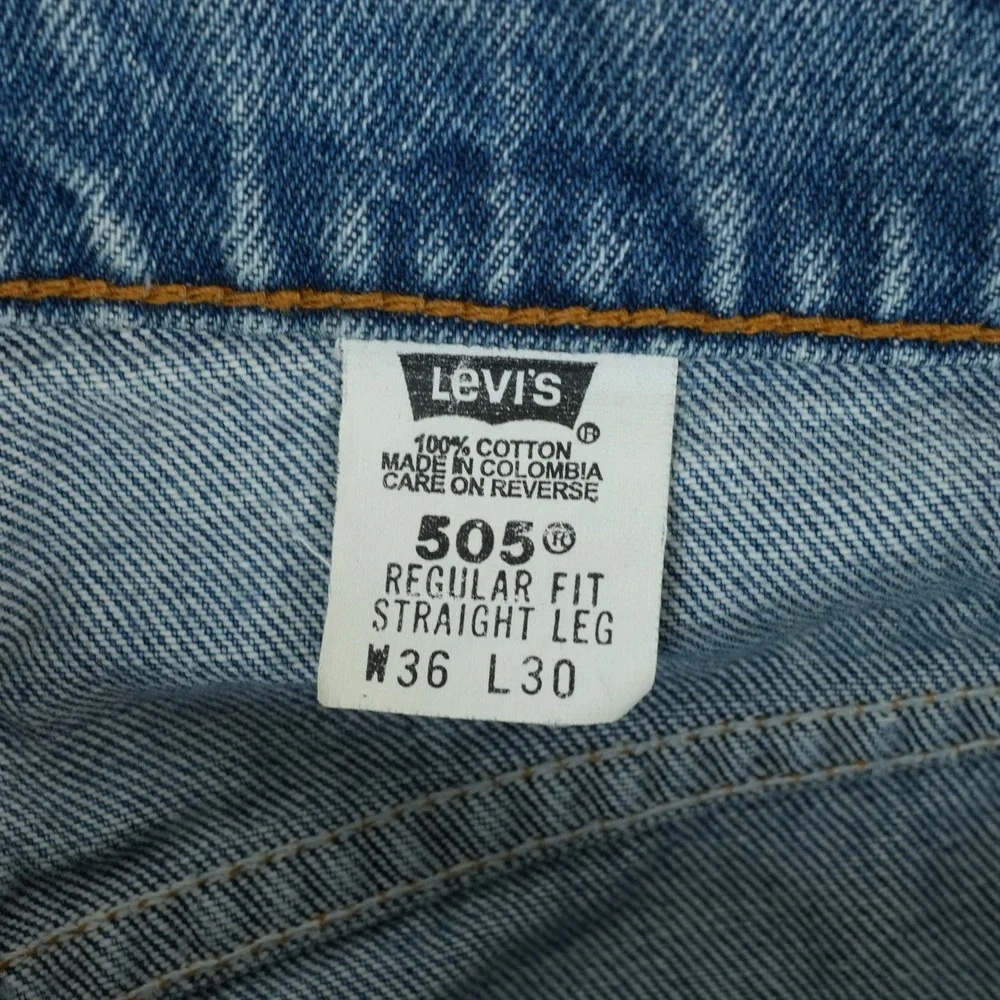 90s‎ Vintage Levis 505 Jeans Mens 36x30 Blue Regular Fit Straight Leg 1998 Denim